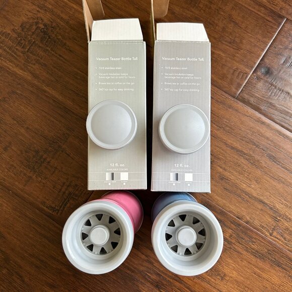 Timolino water bottles TWO blue and pink 12oz stainless steel BRAND NEW tumblers - Picture 5 of 5